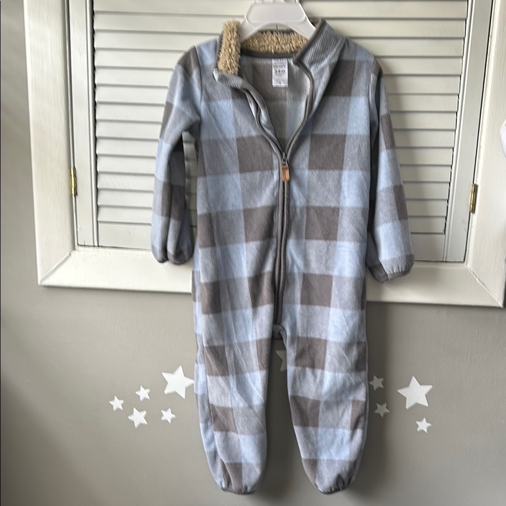 Blue and Gray Plaid one Piece 24 Months NWOT
